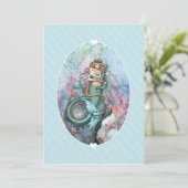 Baby Sprinkle nodigt zeemeermin en Baby uit Kaart (Staand voorkant)