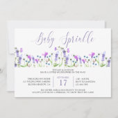 Baby Sprinkle Paars - Wilde bloem - Uitnodiging (Voorkant)