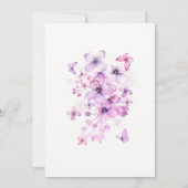 Baby Sprinkle Paarse Lavendel Vlinder Feest Kaart (Achterkant)
