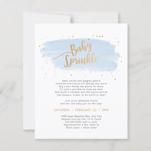 Baby Sprinkle PAPER Blue Gold Waterverf (Voorkant)