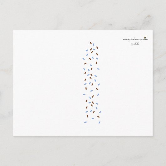 Baby Sprinkle Party Bedankt Briefkaart in blauw (Achterkant)