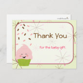 Baby Sprinkle Party Bedankt in het roze Briefkaart (Voorkant / Achterkant)