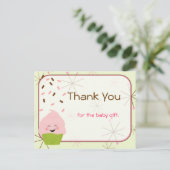 Baby Sprinkle Party Bedankt in het roze Briefkaart (Staand voorkant)
