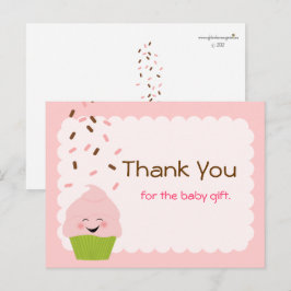 Baby Sprinkle Party Bedankt in het roze Briefkaart