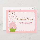 Baby Sprinkle Party Bedankt in het roze Briefkaart (Voorkant / Achterkant)