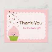 Baby Sprinkle Party Bedankt in het roze Briefkaart (Voorkant)
