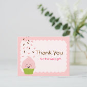 Baby Sprinkle Party Bedankt in het roze Briefkaart (Staand voorkant)