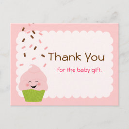 Baby Sprinkle Party Bedankt in het roze Briefkaart