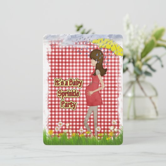 Baby Sprinkle Party Kaart (Staand voorkant)