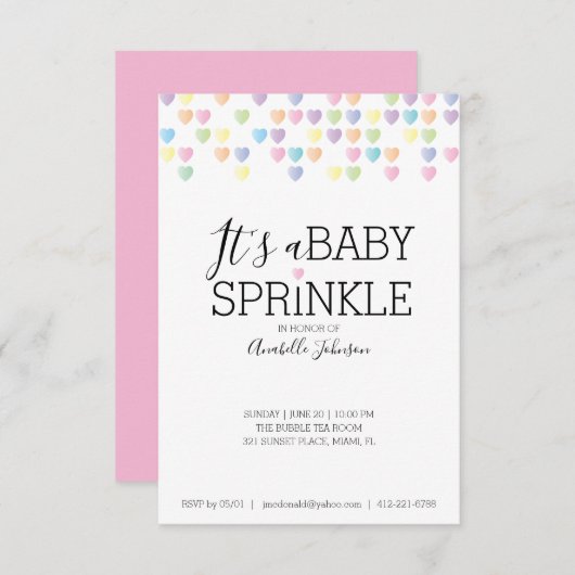baby SPRINKLE pastelregenboogdouche Kaart (Voorkant / Achterkant)