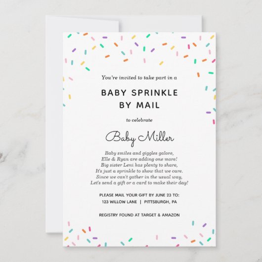 Baby Sprinkle per Mail Kaart (Voorkant)