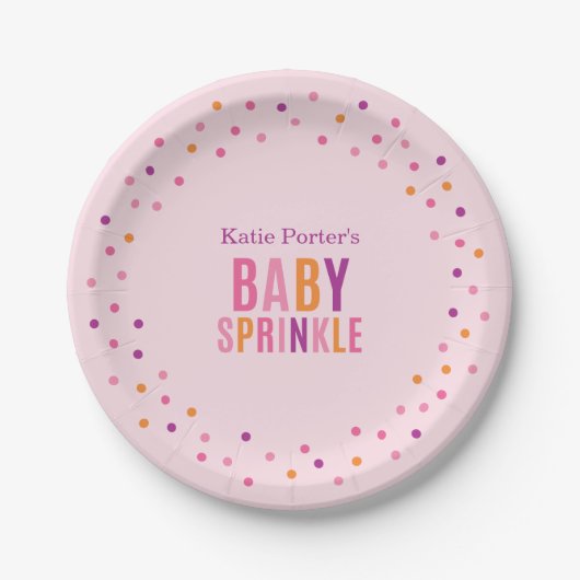 Baby Sprinkle Pink Girl Baby shower Bord (Voorkant)