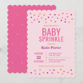 Baby Sprinkle Pink Girl Baby shower Kaart (Voorkant / Achterkant)
