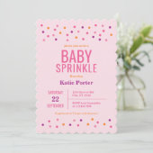 Baby Sprinkle Pink Girl Baby shower Kaart (Staand voorkant)