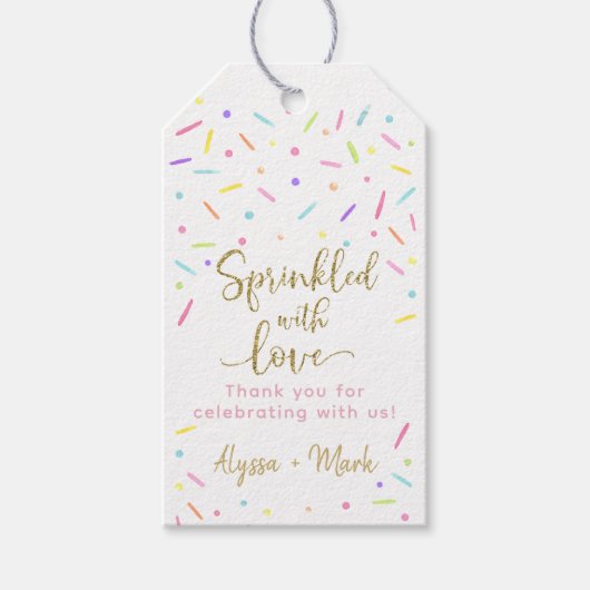 Baby Sprinkle Pink Gold Bedankt Cadeaulabel (Voorkant)