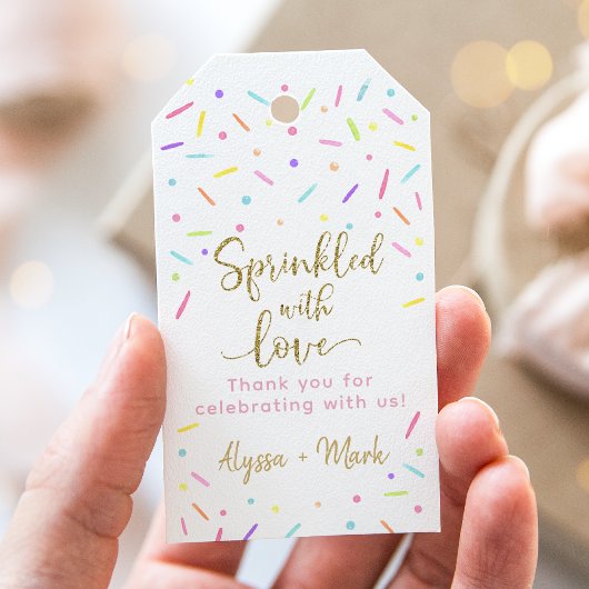 Baby Sprinkle Pink Gold Bedankt Cadeaulabel