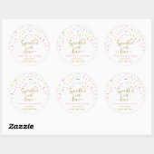 Baby Sprinkle Pink Gold Bedankt Ronde Sticker (Vel)