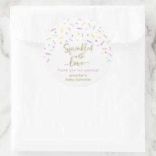 Baby Sprinkle Pink Gold Bedankt Ronde Sticker