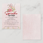Baby Sprinkle Pink Tea Party Waterverf Informatiekaartje (Voorkant / Achterkant)