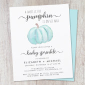 Baby Sprinkle Pumpkin Blue Waterverf Invitation