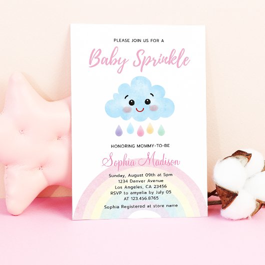 Baby Sprinkle Rainbow Rain Baby shower Kaart
