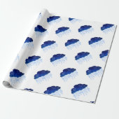 Baby Sprinkle Royal Blue | Bold Moody Rain Shower Cadeaupapier (Uitgerold)