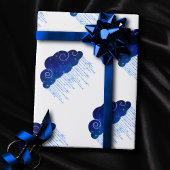 Baby Sprinkle Royal Blue | Bold Moody Rain Shower Cadeaupapier