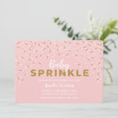 Baby Sprinkle Roze Baby shower Uitnodiging (Staand voorkant)