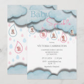 Baby Sprinkle Roze Blauw Baby shower Kaart (Voorkant / Achterkant)