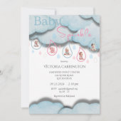 Baby Sprinkle Roze Blauw Baby shower Kaart (Voorkant)