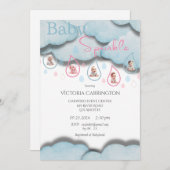 Baby Sprinkle Roze Blauw Baby shower Kaart (Voorkant / Achterkant)