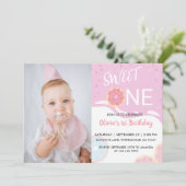 Baby Sprinkle Roze Zoete Eerste Verjaardag Meisje Kaart (Staand voorkant)