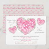 Baby Sprinkle Rustic Love Hearts Girl Baby shower Kaart (Voorkant / Achterkant)