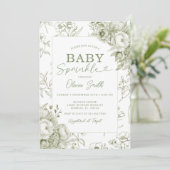 Baby Sprinkle Sage Floral Chinoiserie Kaart (Staand voorkant)