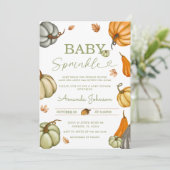 Baby Sprinkle Sage Rustic Pumpkin Baby shower Kaart (Staand voorkant)
