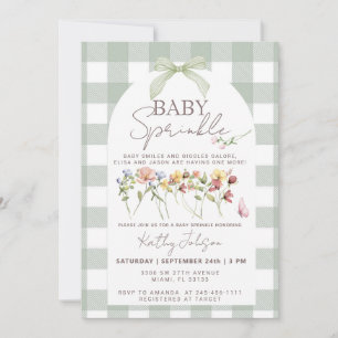 Baby Sprinkle Salie Groen Gingham Kaart