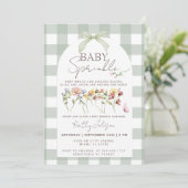 Baby Sprinkle Salie Groen Gingham Kaart (Staand voorkant)