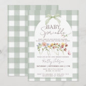 Baby Sprinkle Salie Groen Gingham Kaart (Voorkant / Achterkant)