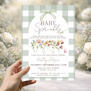 Baby Sprinkle Salie Groen Gingham Kaart