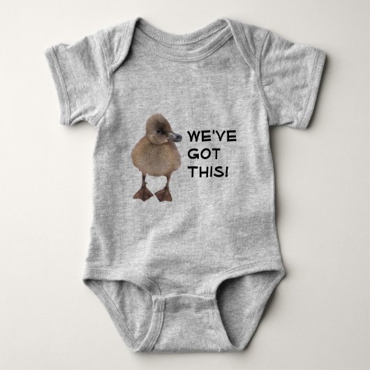 Baby Sprinkle Schattige Grey Duckling Custom Romper (Voorkant)