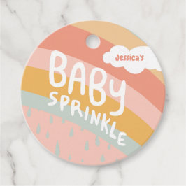 BABY SPRINKLE Schattigee Wolken Regenboog DANK U C Bedankjes Labels