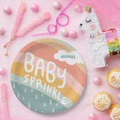 BABY SPRINKLE Schattigee Wolken Regenboog Regen Aa Papieren Bordje (Feest)
