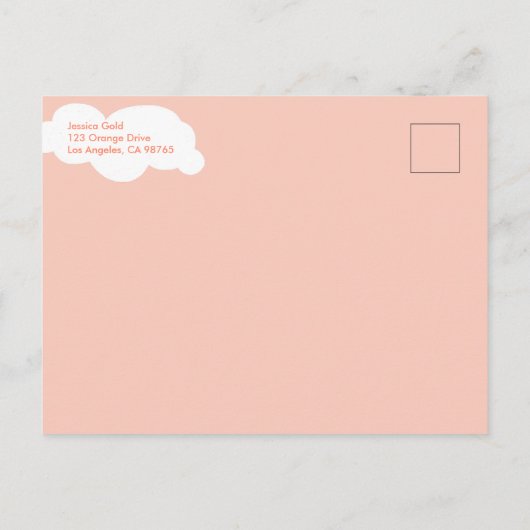 BABY SPRINKLE Schattigee Wolken Regenboog Regen Aa Uitnodiging Briefkaart (Achterkant)