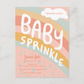 BABY SPRINKLE Schattigee Wolken Regenboog Regen Aa Uitnodiging Briefkaart (Voorkant)