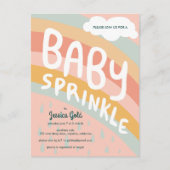 BABY SPRINKLE Schattigee Wolken Regenboog Regen Aa Uitnodiging Briefkaart (Voorkant)