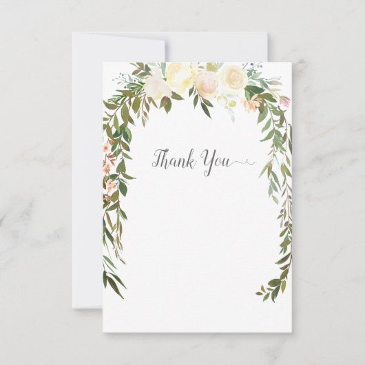 Baby Sprinkle Shower Bedankt Elegant White Rose (Voorkant)