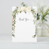 Baby Sprinkle Shower Bedankt Elegant White Rose (Staand voorkant)