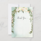 Baby Sprinkle Shower Dank u Groen Wit Rose Bedankkaart (Voorkant)