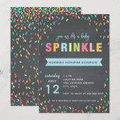 Baby Sprinkle Shower Invitation Blue Banner Kaart (Voorkant / Achterkant)