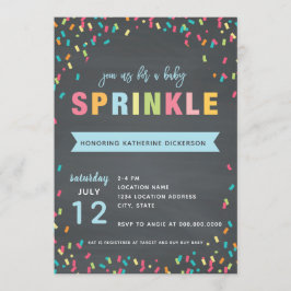 Baby Sprinkle Shower Invitation Blue Banner Kaart